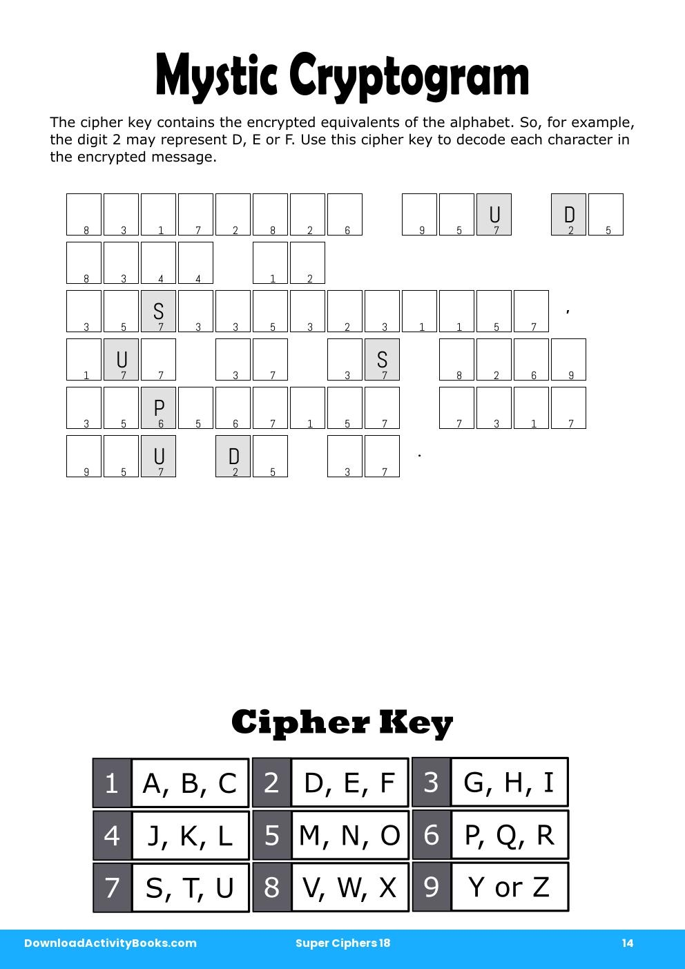 Mystic Cryptogram in Super Ciphers 18