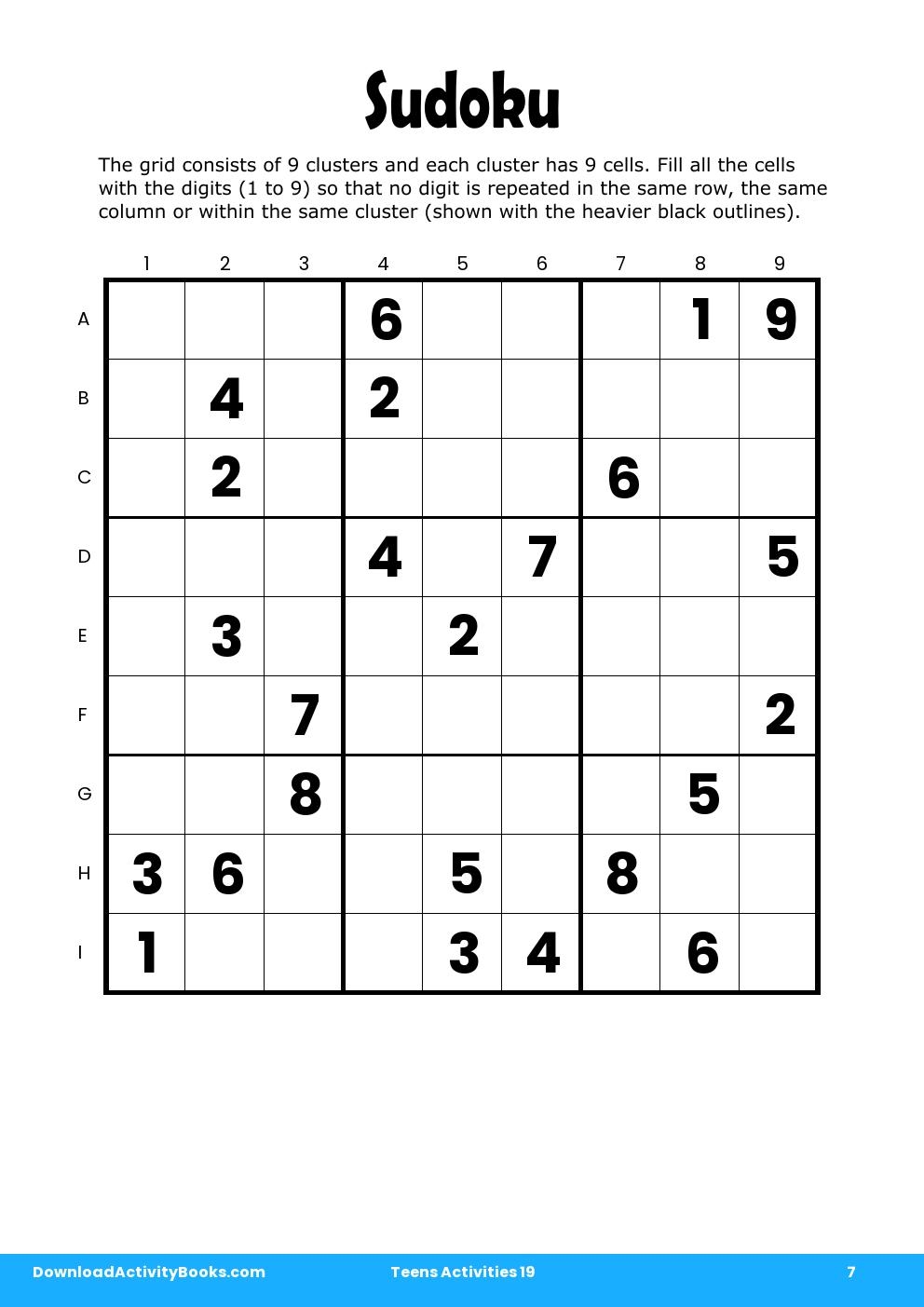 Sudoku in Teens Activities 19