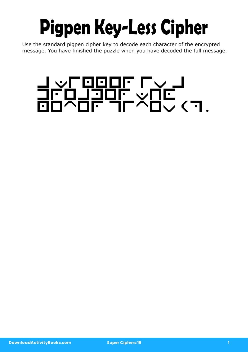 Pigpen Cipher in Super Ciphers 19
