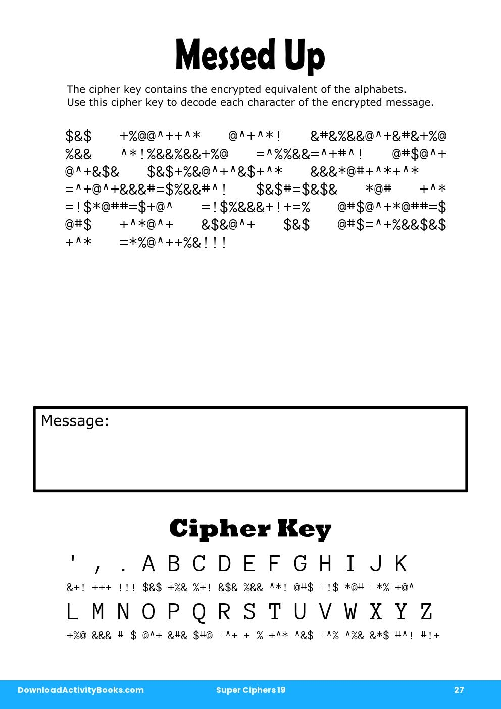 Messed Up in Super Ciphers 19