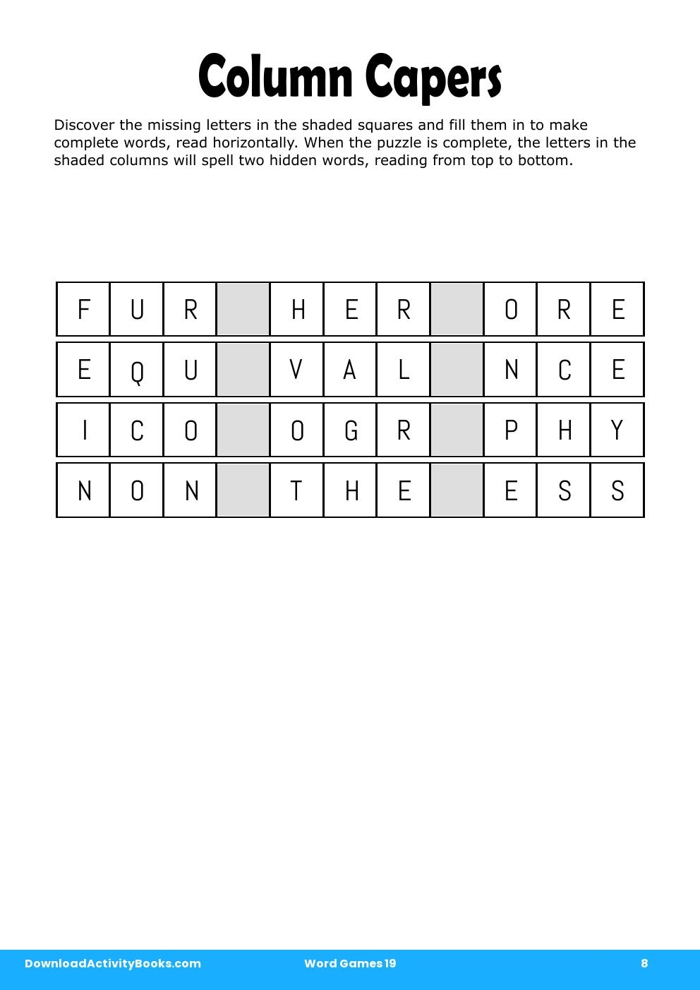 Column Capers in Word Games 19