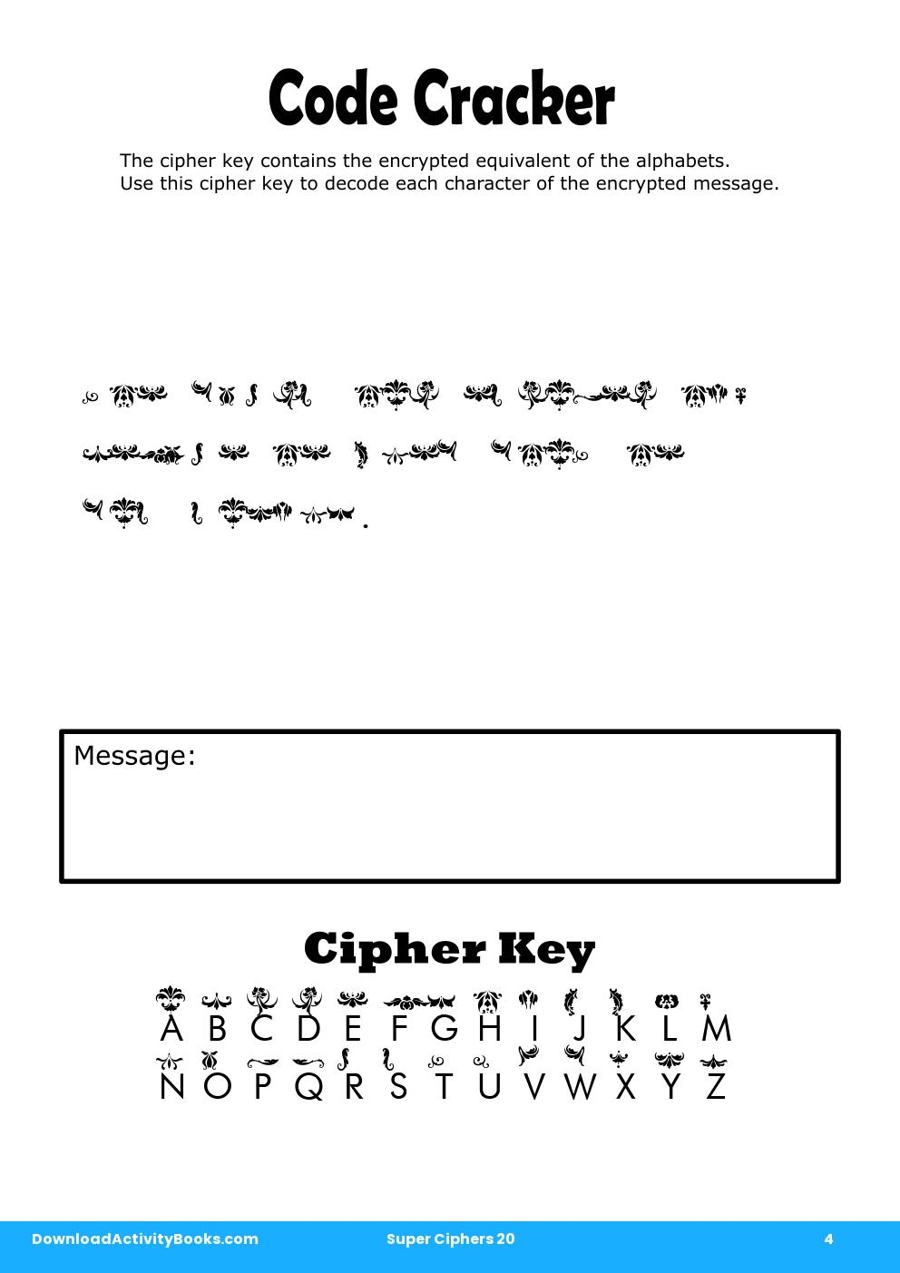 Code Cracker in Super Ciphers 20