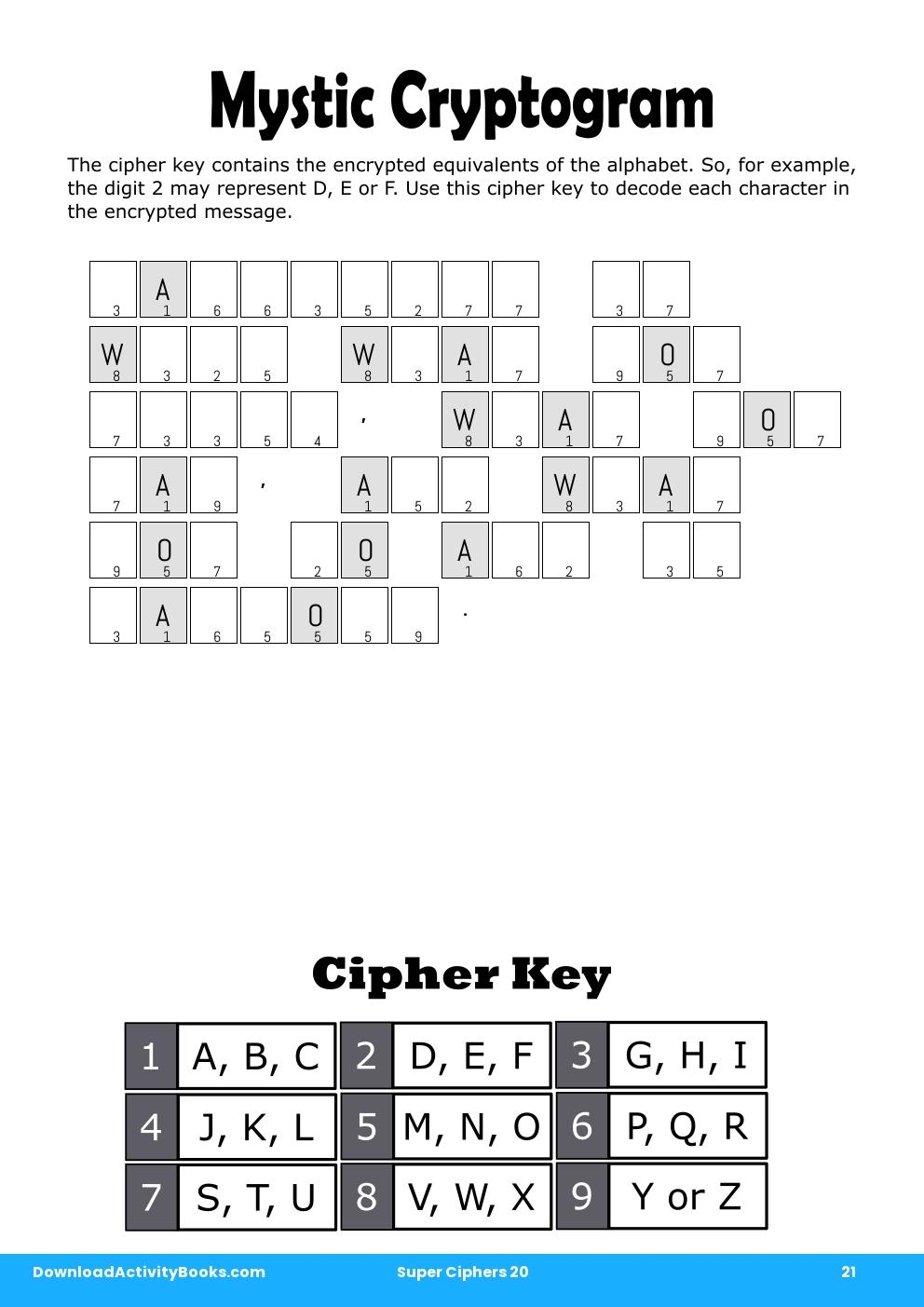 Mystic Cryptogram in Super Ciphers 20