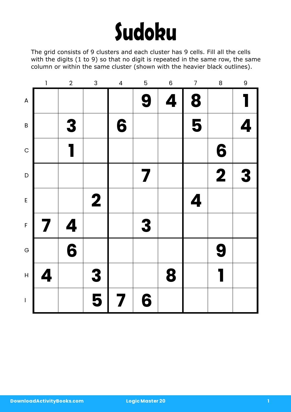 Sudoku in Logic Master 20