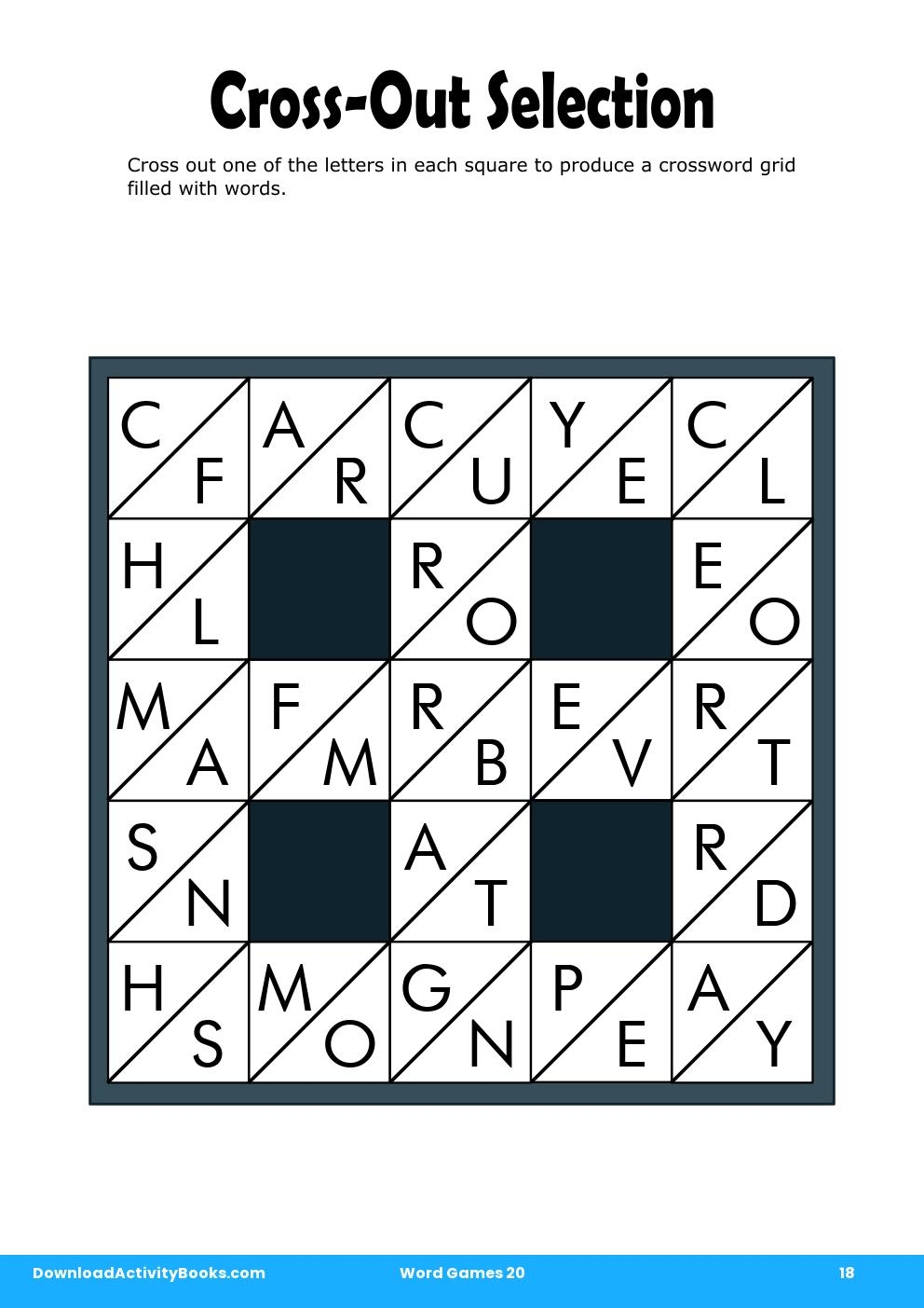 Cross-Out Selection in Word Games 20