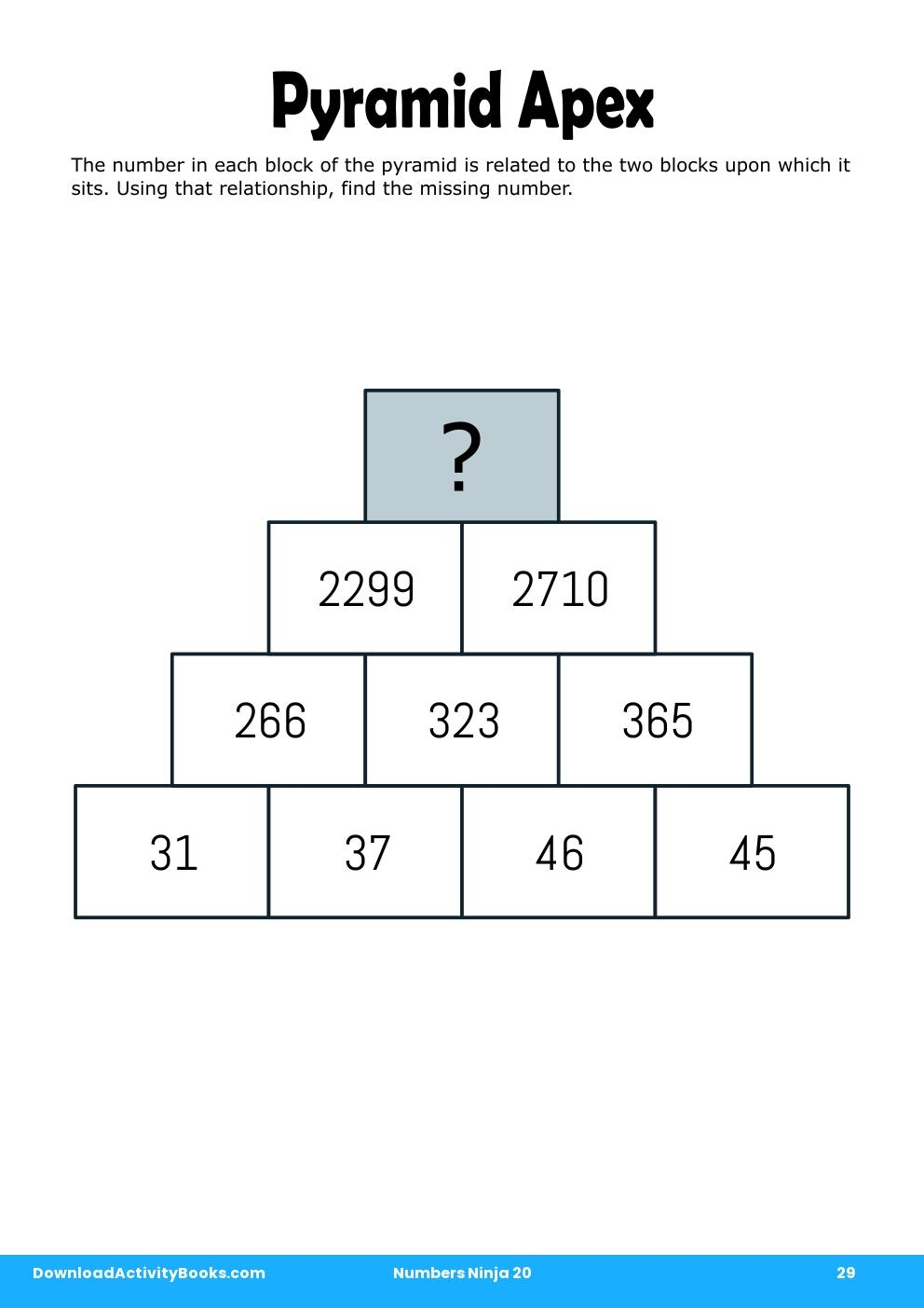 Pyramid Apex in Numbers Ninja 20