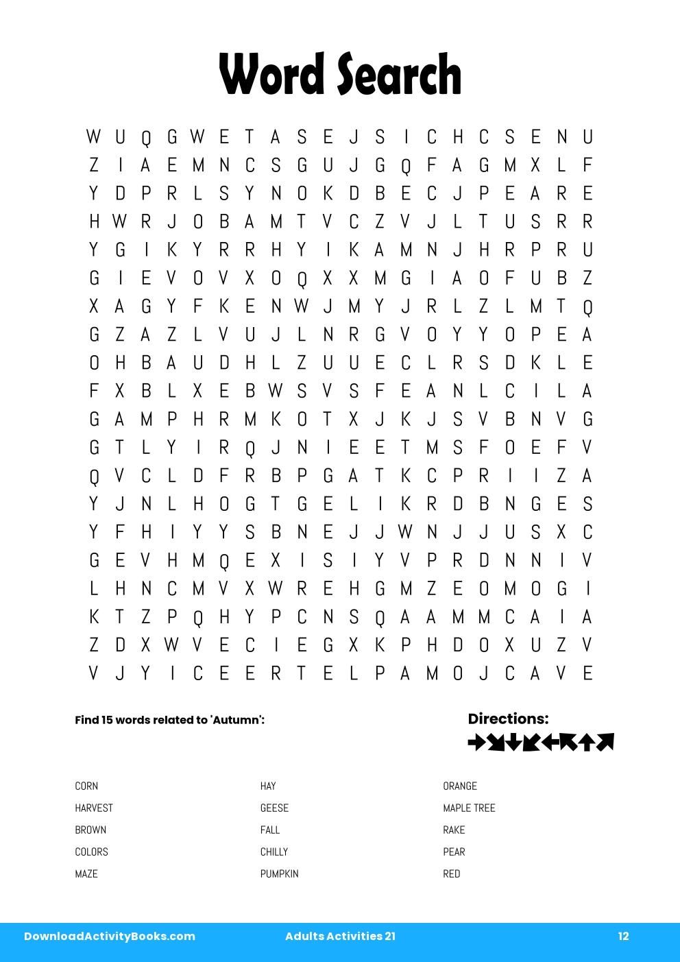 Word Search in Adults Activities 21