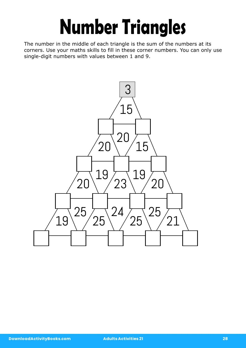 Number Triangles in Adults Activities 21