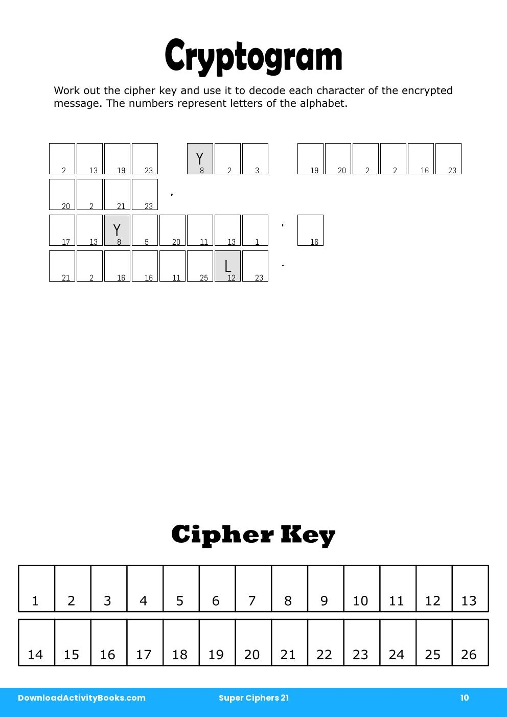 Cryptogram in Super Ciphers 21