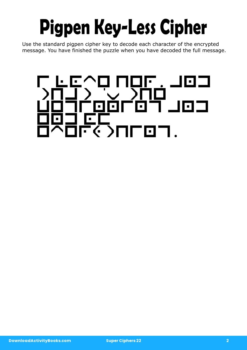 Pigpen Cipher in Super Ciphers 22
