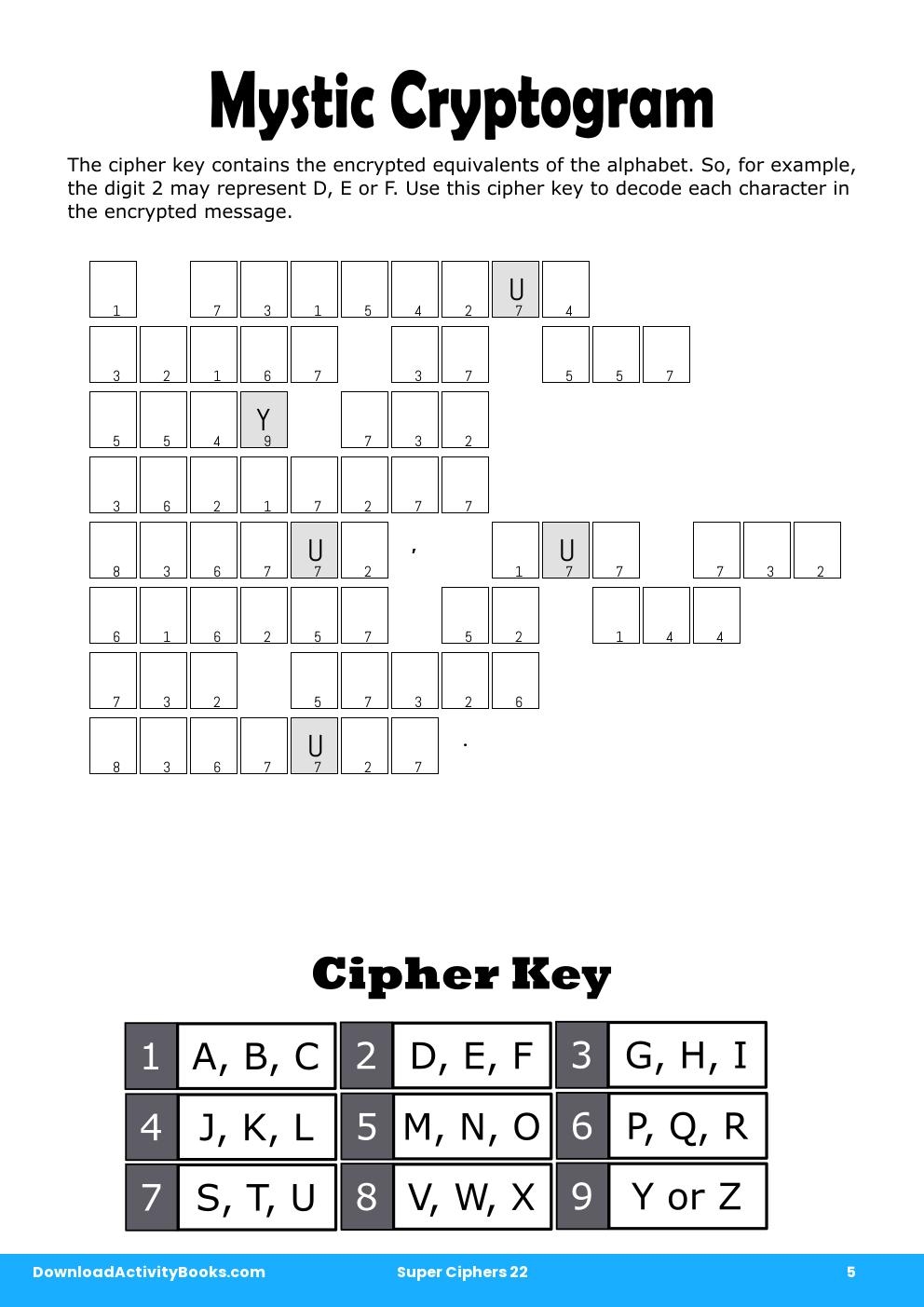 Mystic Cryptogram in Super Ciphers 22
