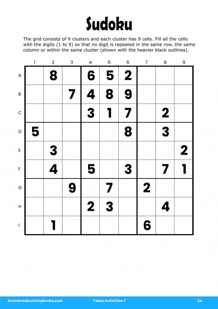 Sudoku in Teens Activities 7