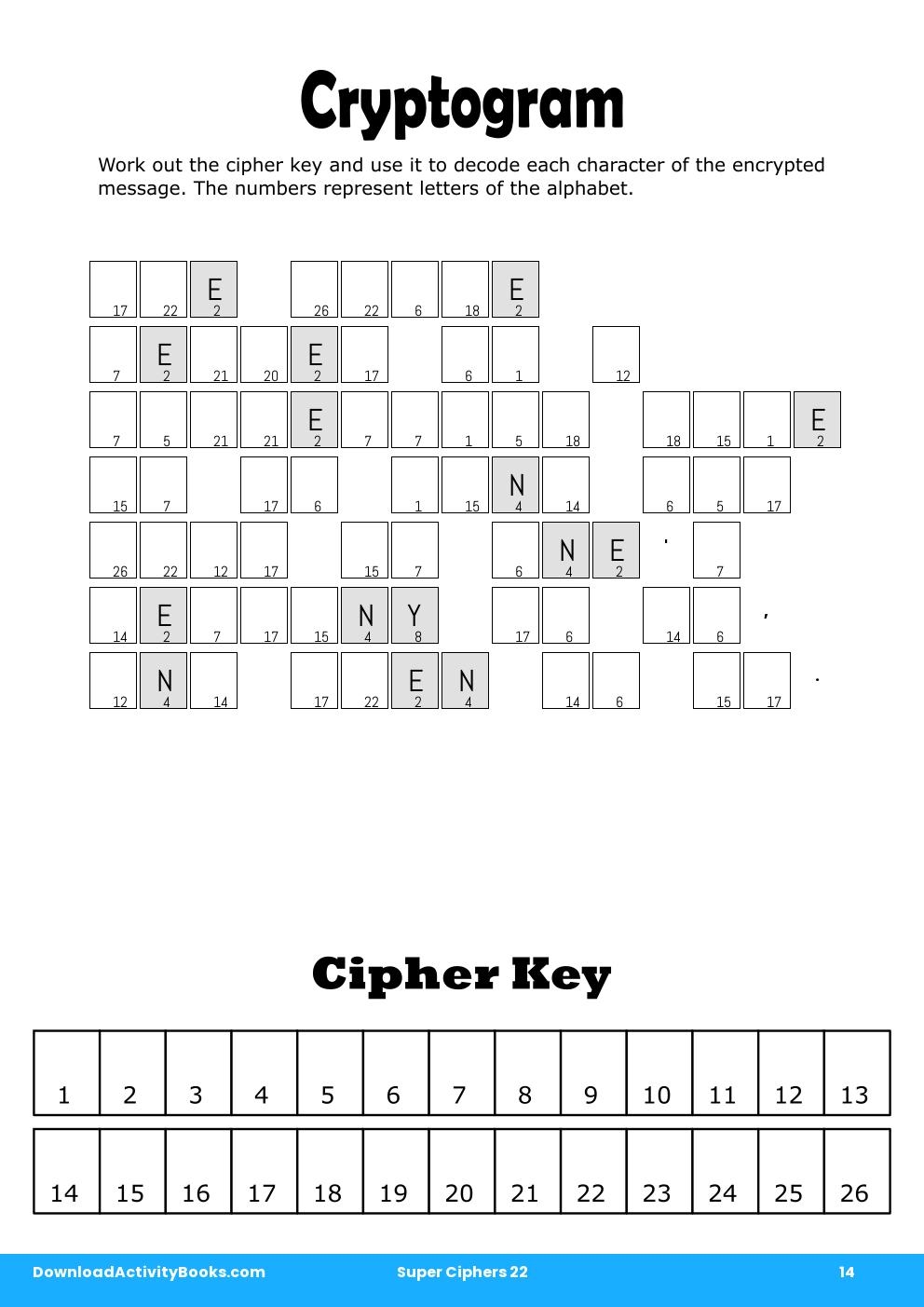 Cryptogram in Super Ciphers 22