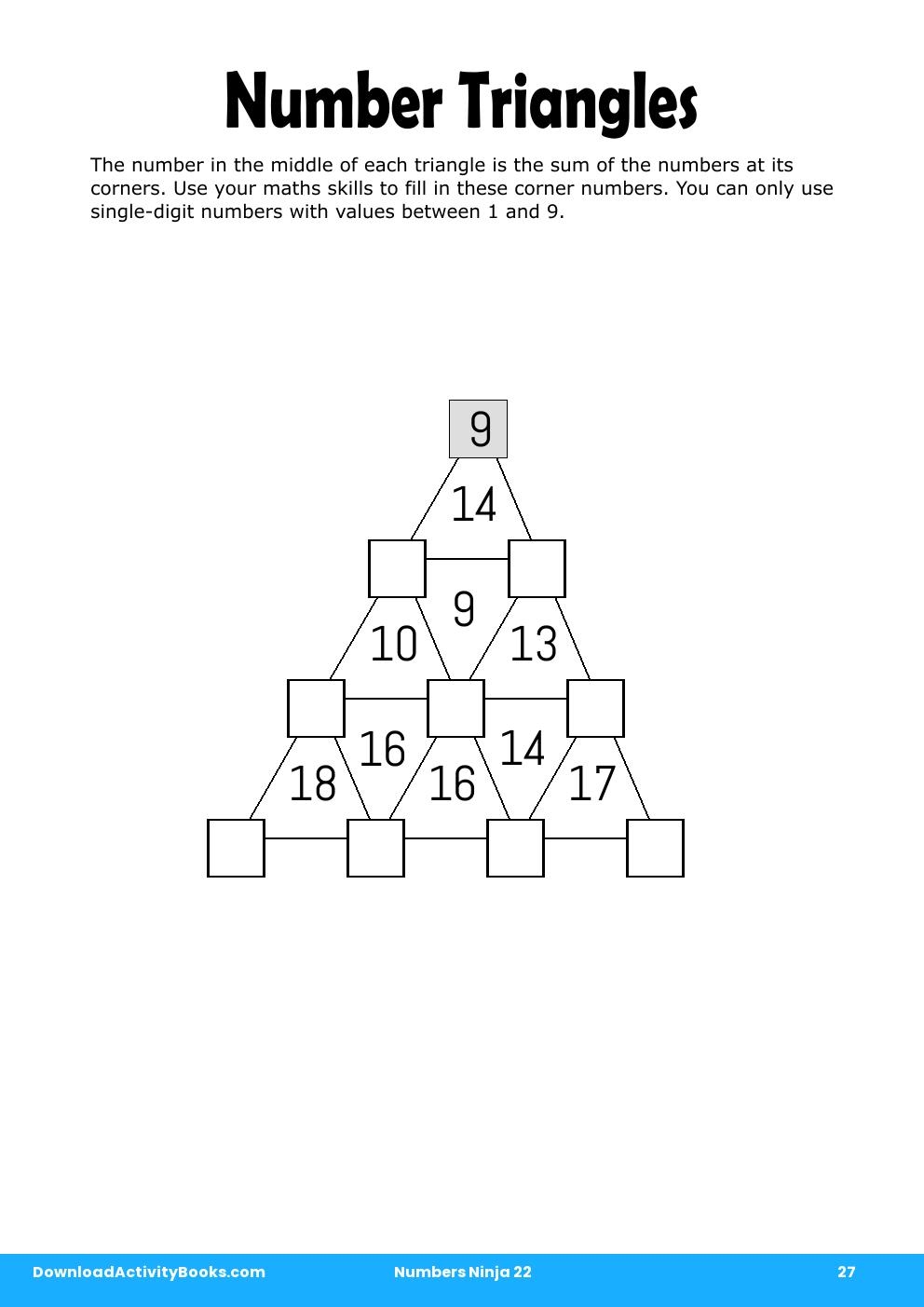 Number Triangles in Numbers Ninja 22