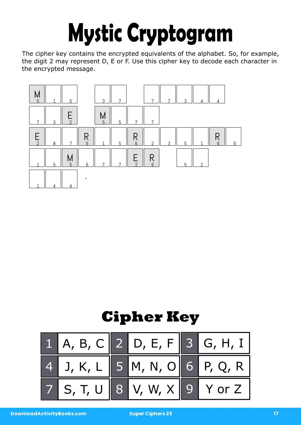 Mystic Cryptogram in Super Ciphers 23