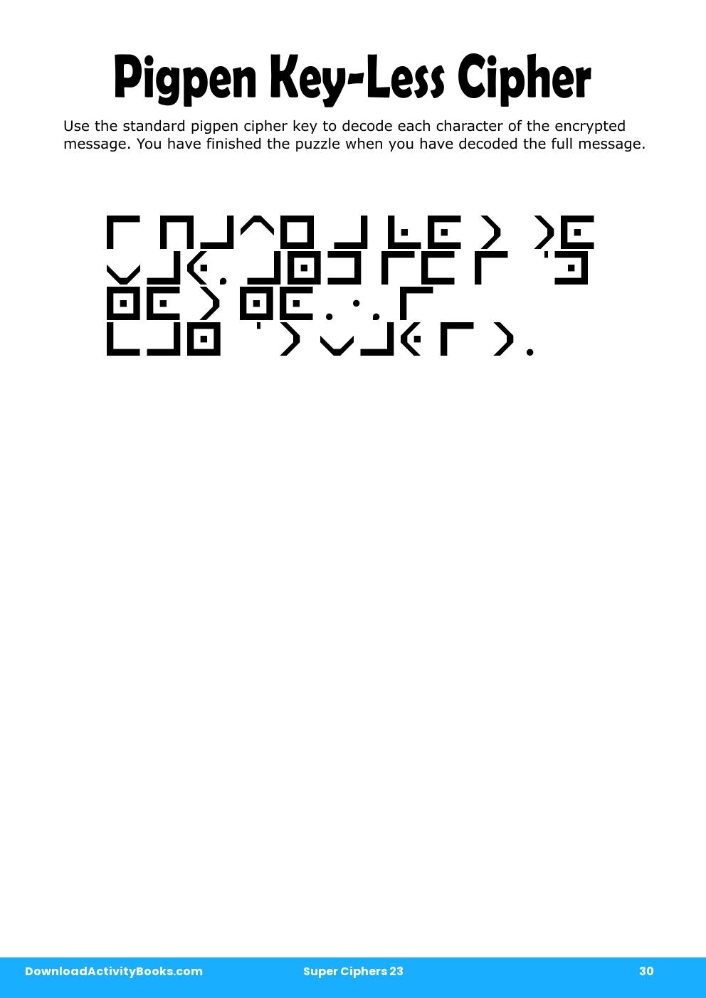 Pigpen Cipher in Super Ciphers 23