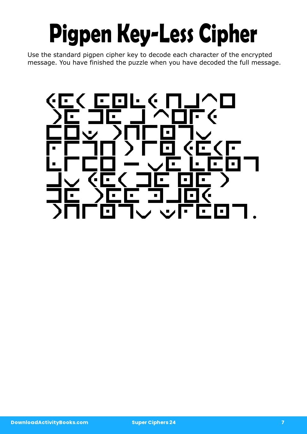 Pigpen Cipher in Super Ciphers 24
