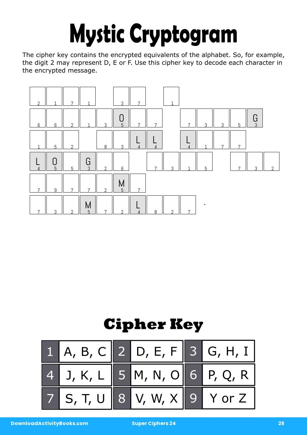 Mystic Cryptogram in Super Ciphers 24
