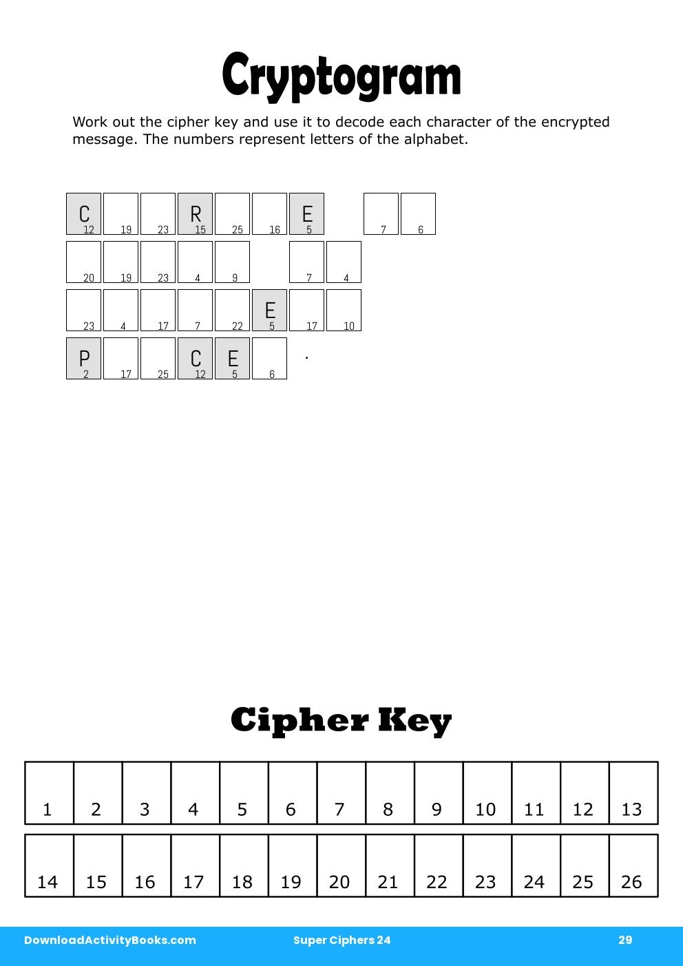 Cryptogram in Super Ciphers 24