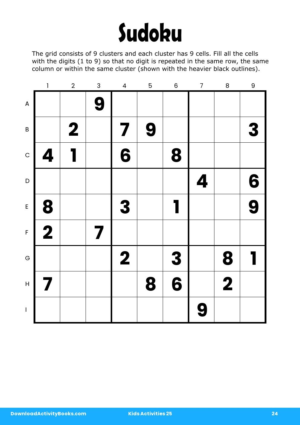 Sudoku in Kids Activities 25