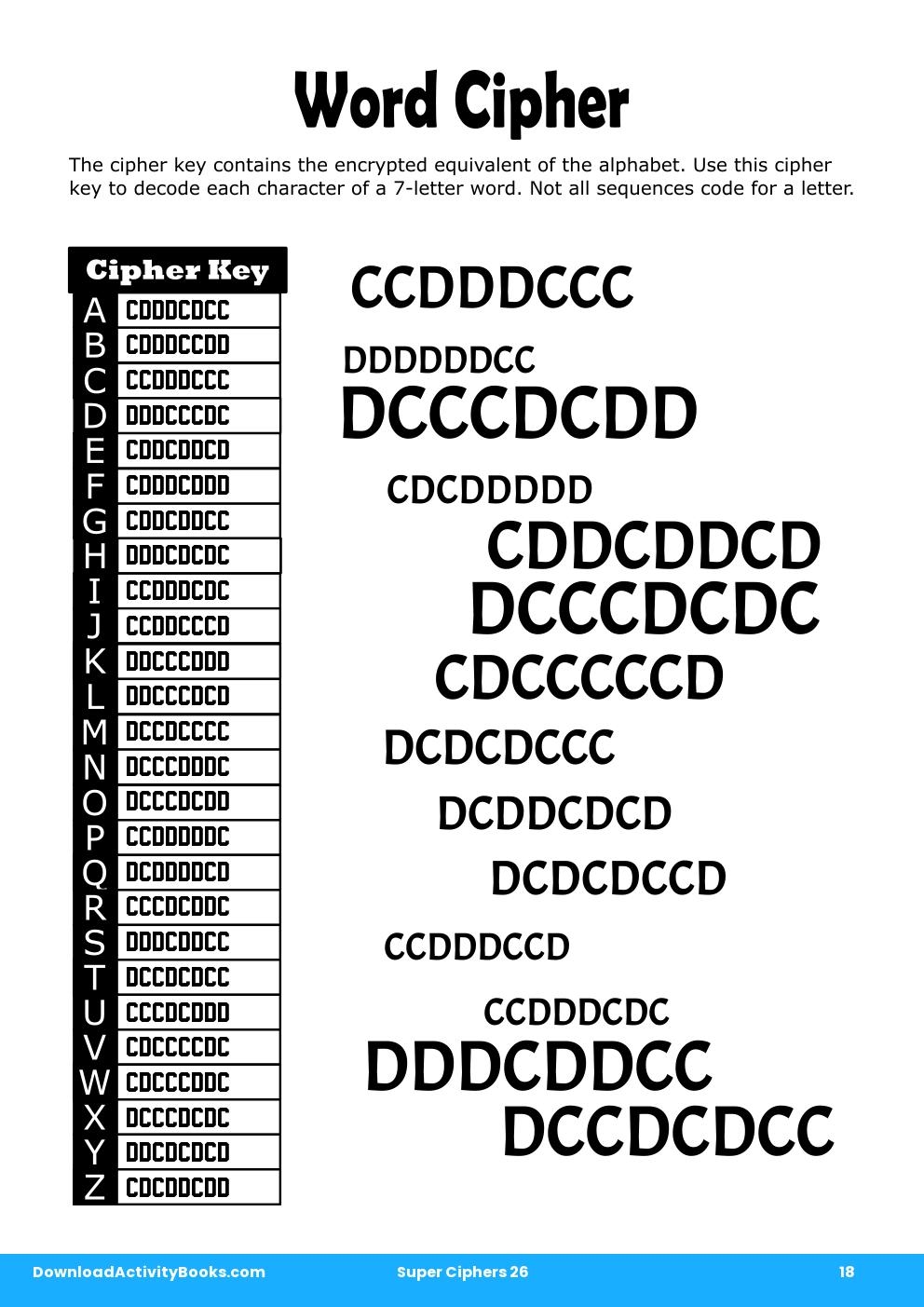Word Cipher in Super Ciphers 26