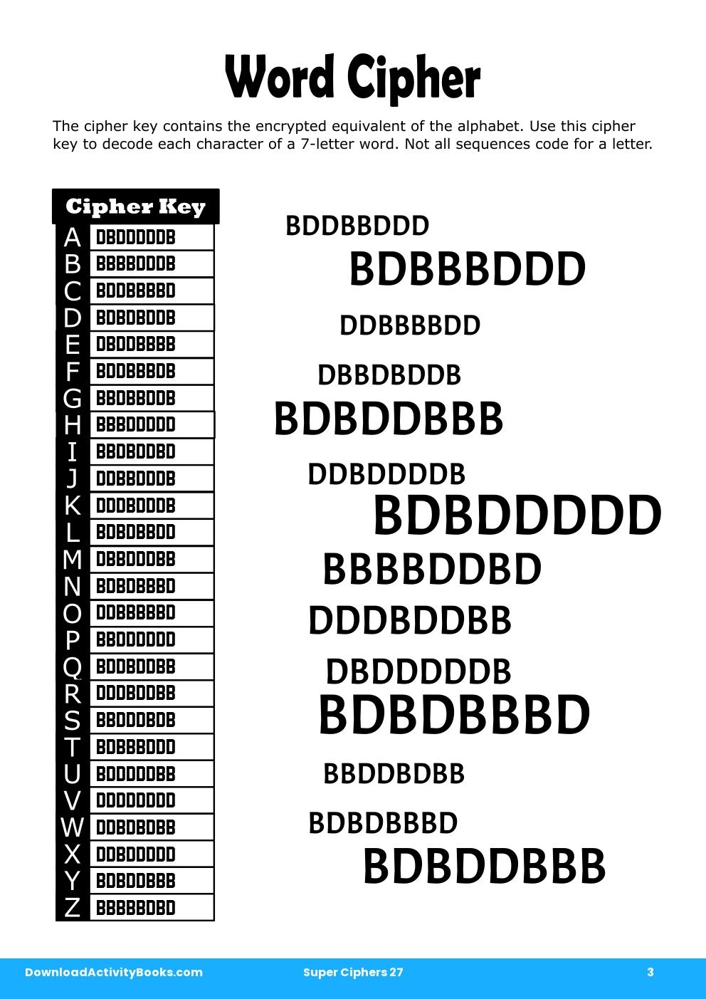Word Cipher in Super Ciphers 27