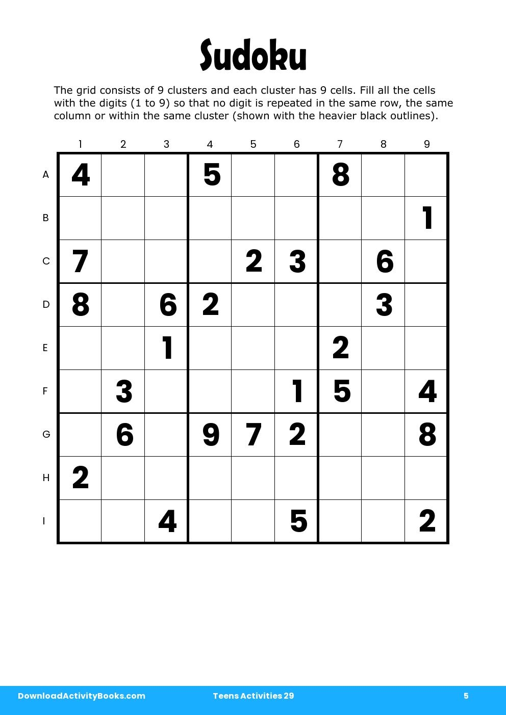 Sudoku in Teens Activities 29
