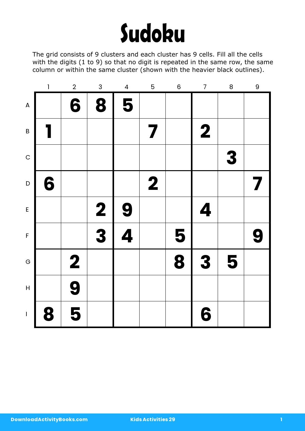 Sudoku in Kids Activities 29