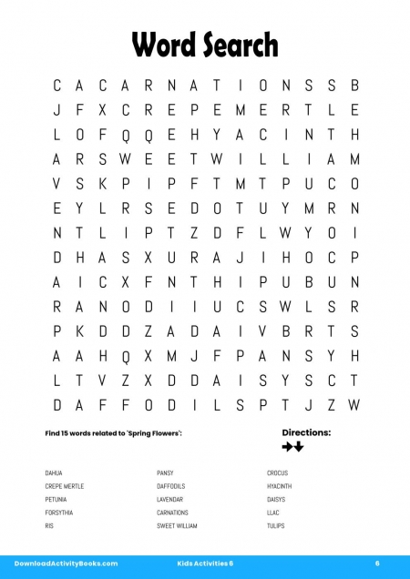 Word Search in Kids Activities 6