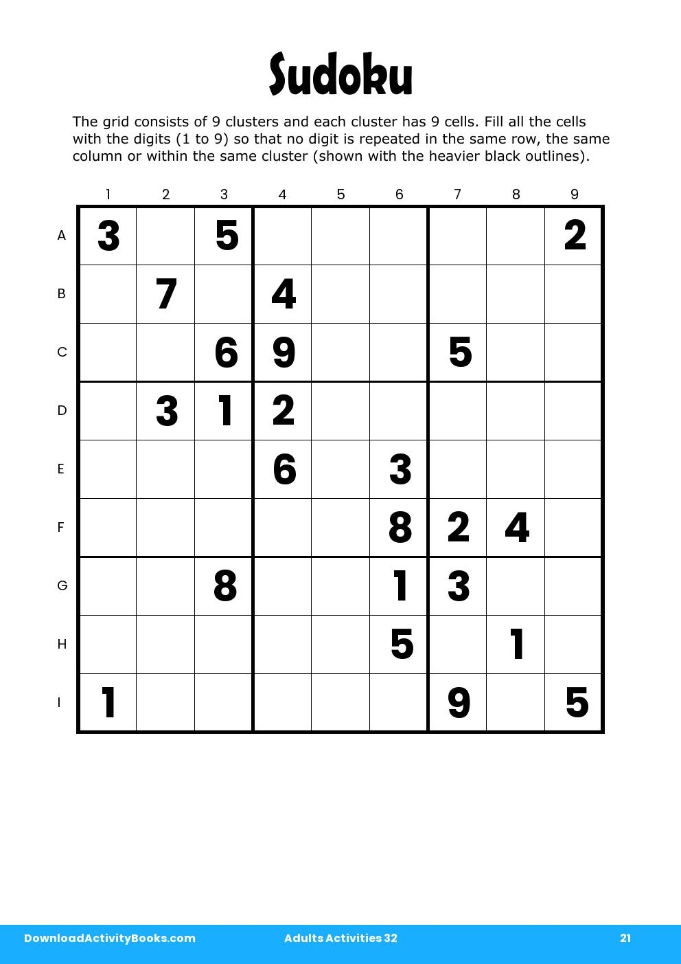 Sudoku in Adults Activities 32
