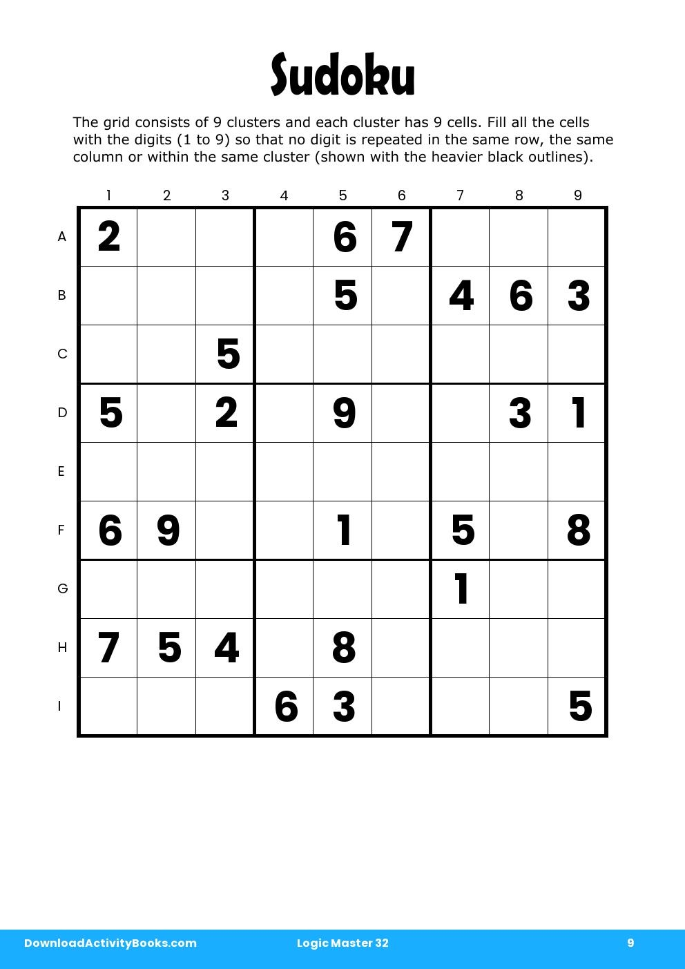 Sudoku in Logic Master 32