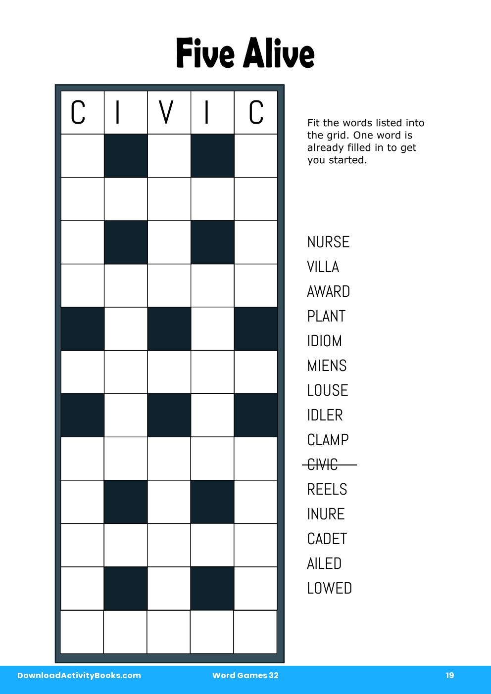 Five Alive in Word Games 32