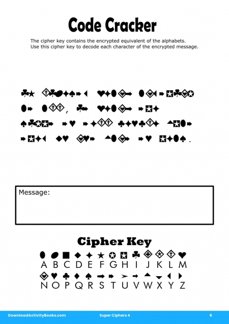 Code Cracker in Super Ciphers 4