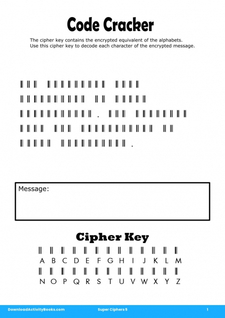 Code Cracker in Super Ciphers 5