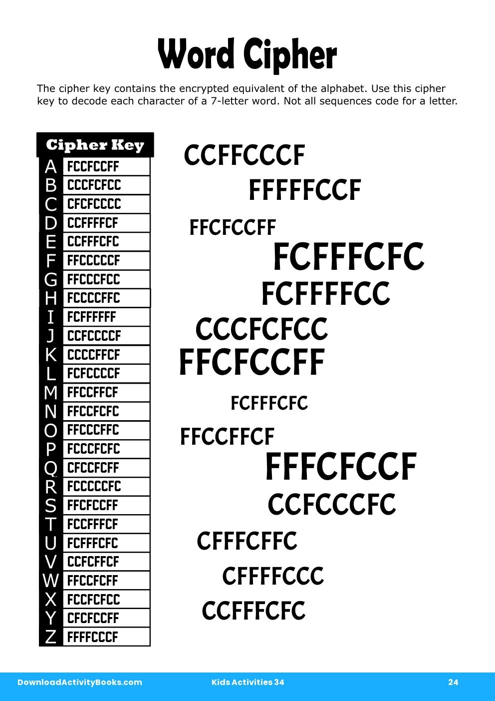 Word Cipher in Kids Activities 34