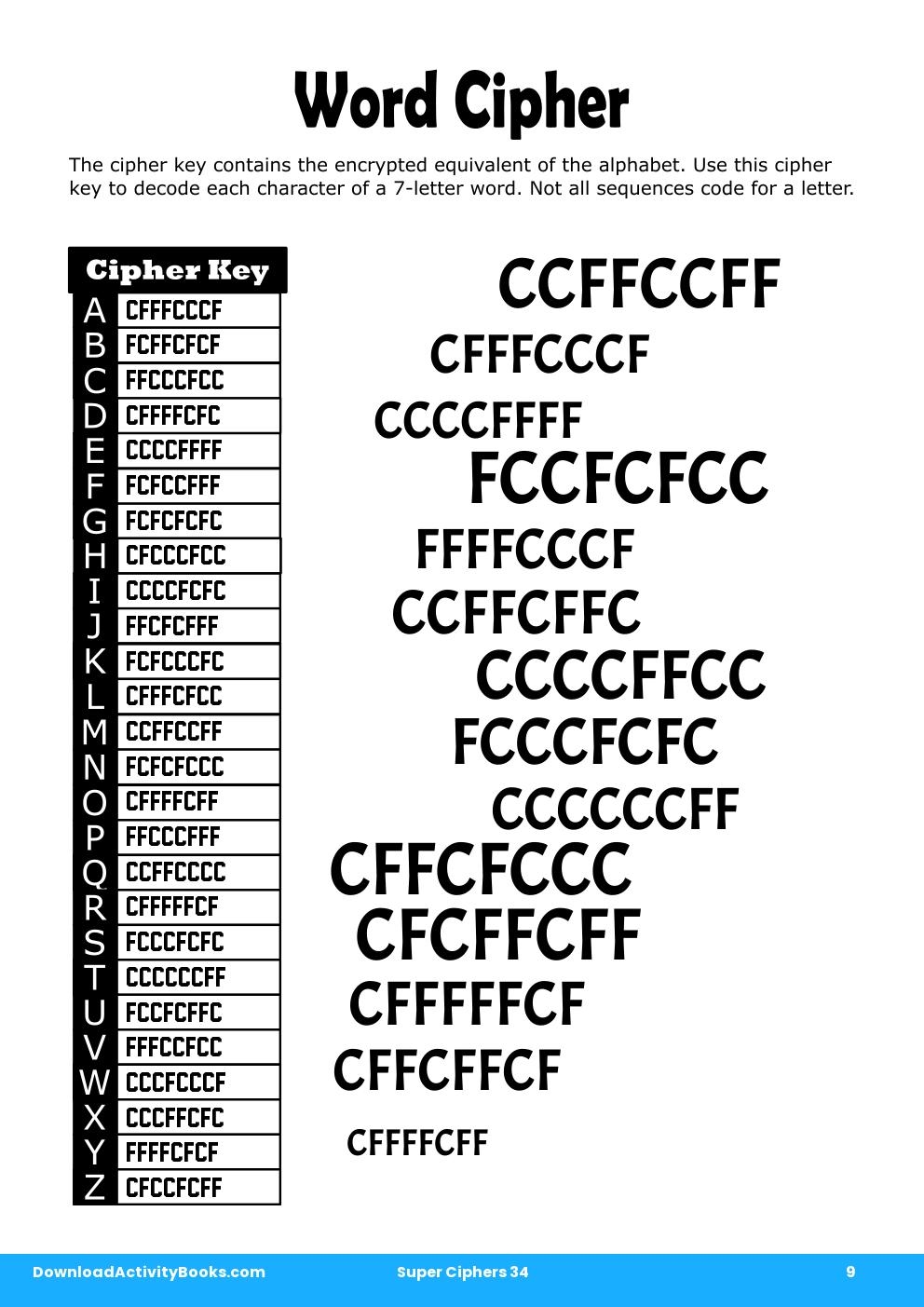 Word Cipher in Super Ciphers 34