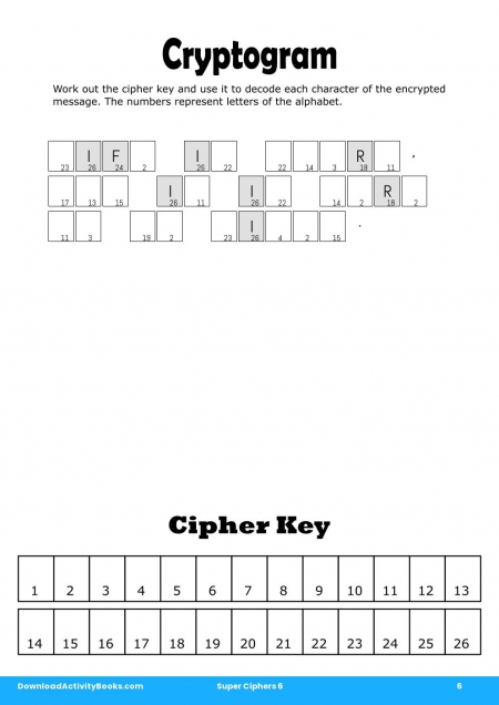 Cryptogram in Super Ciphers 6