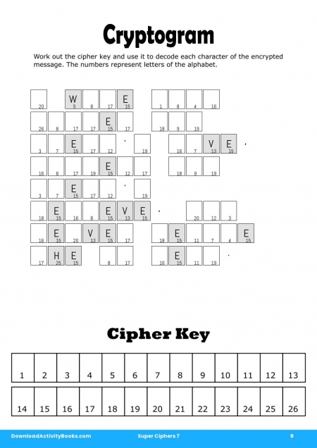 Cryptogram in Super Ciphers 7