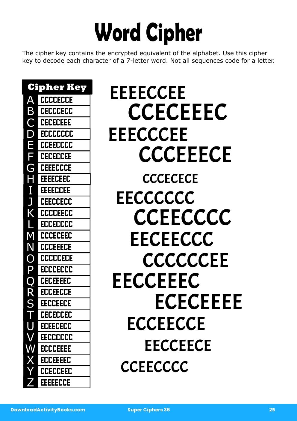 Word Cipher in Super Ciphers 36