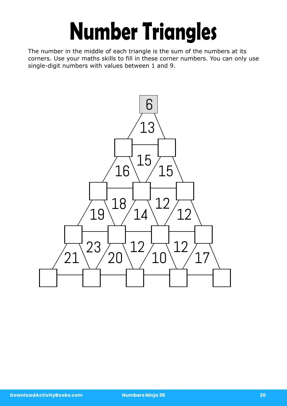 Number Triangles in Numbers Ninja 36