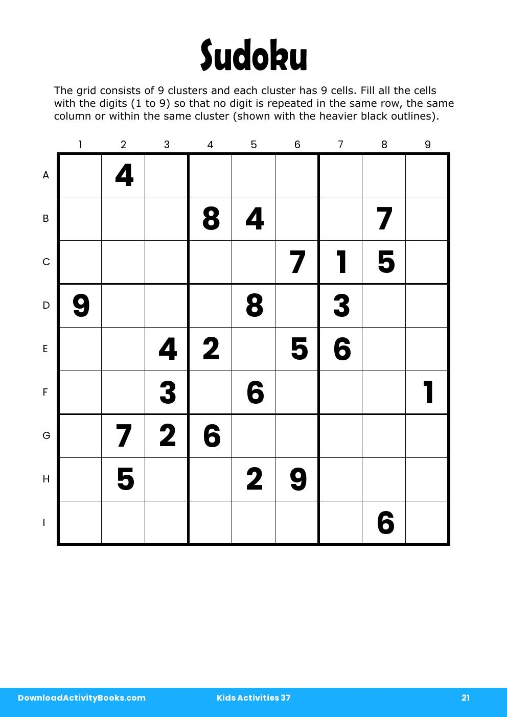 Sudoku in Kids Activities 37
