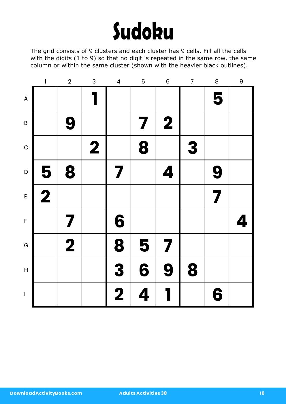 Sudoku in Adults Activities 38