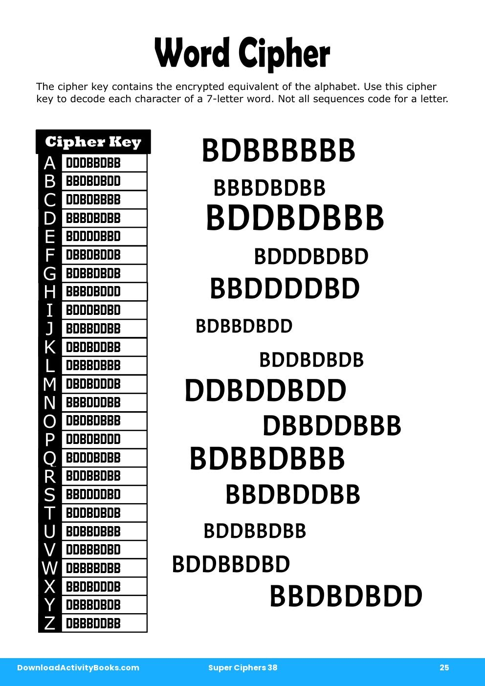 Word Cipher in Super Ciphers 38