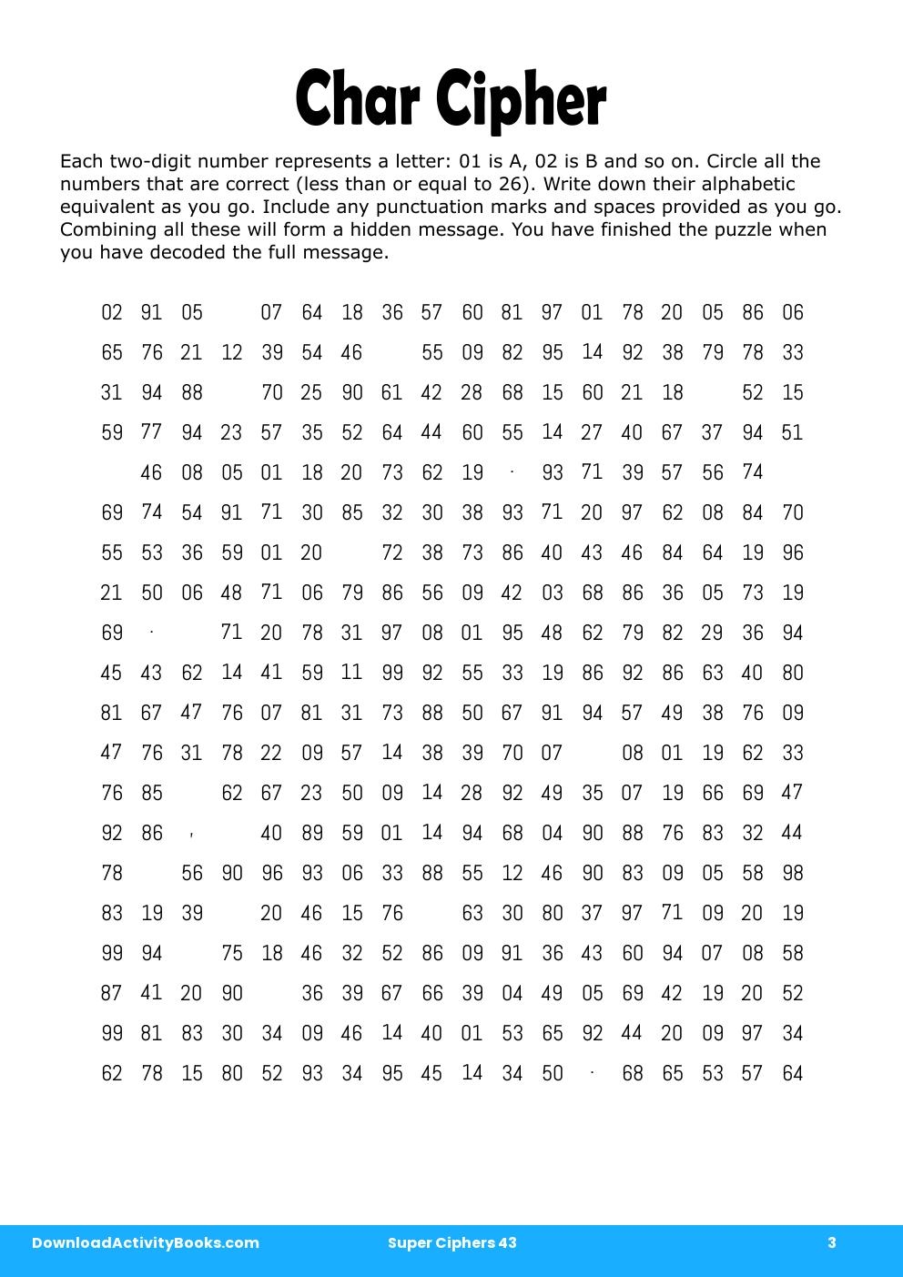 Char Cipher in Super Ciphers 43