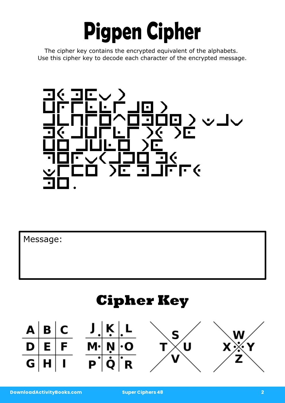 Pigpen Cipher in Super Ciphers 48