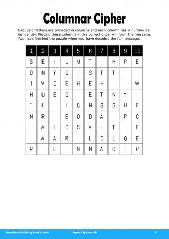 Columnar Cipher #9 in Super Ciphers 49