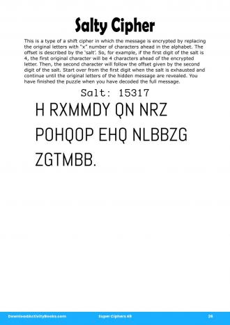 Salty Cipher #26 in Super Ciphers 49