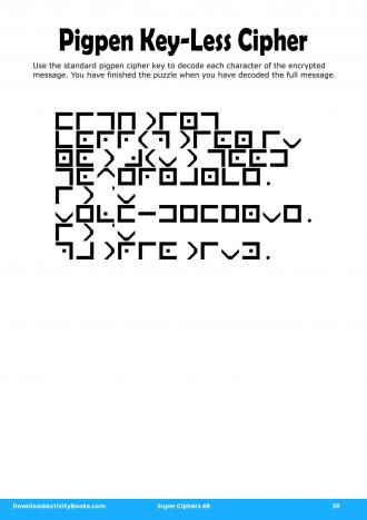 Pigpen Cipher #30 in Super Ciphers 49