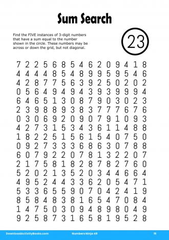 Sum Search #15 in Numbers Ninja 49
