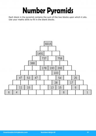 Number Pyramids #27 in Numbers Ninja 49